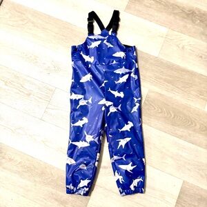 {Joules} Blue Shark Rain Pant w/ Adjustable Suspenders